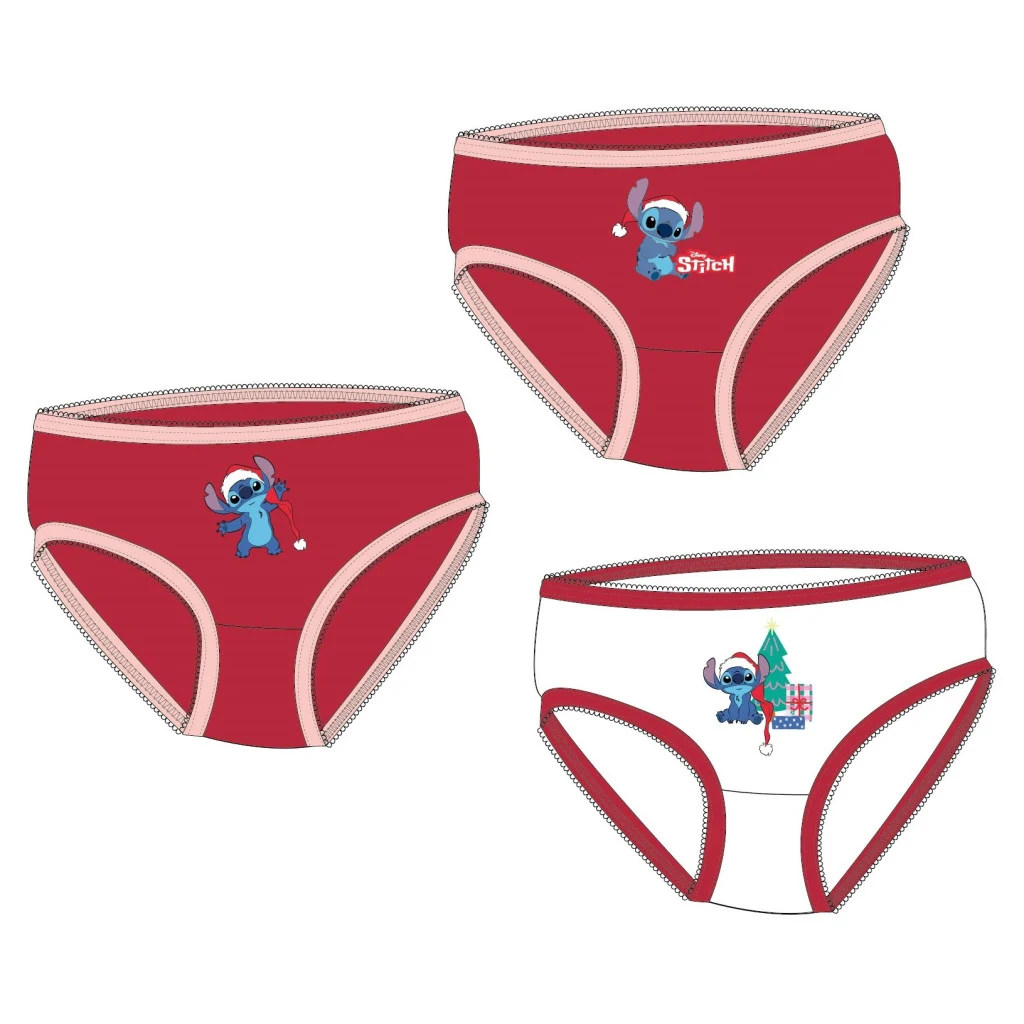 Disney Lilo és Stitch, A csillagkutya Gift Karácsonyi gyerek fehérnemű, bugyi 3 darab/csomag 2 - 8 év / 92 - 128 cm