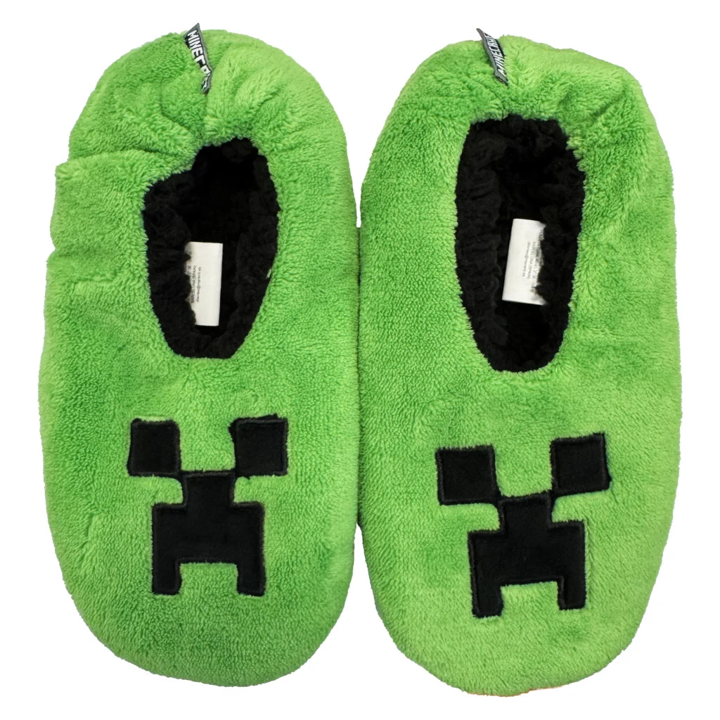 Minecraft Green Pixel gyerek téli papucs 31-38
