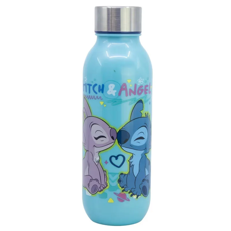 Disney Lilo és Stitch, A csillagkutya Love műanyag kulacs csavaros kupakkal 640 ml