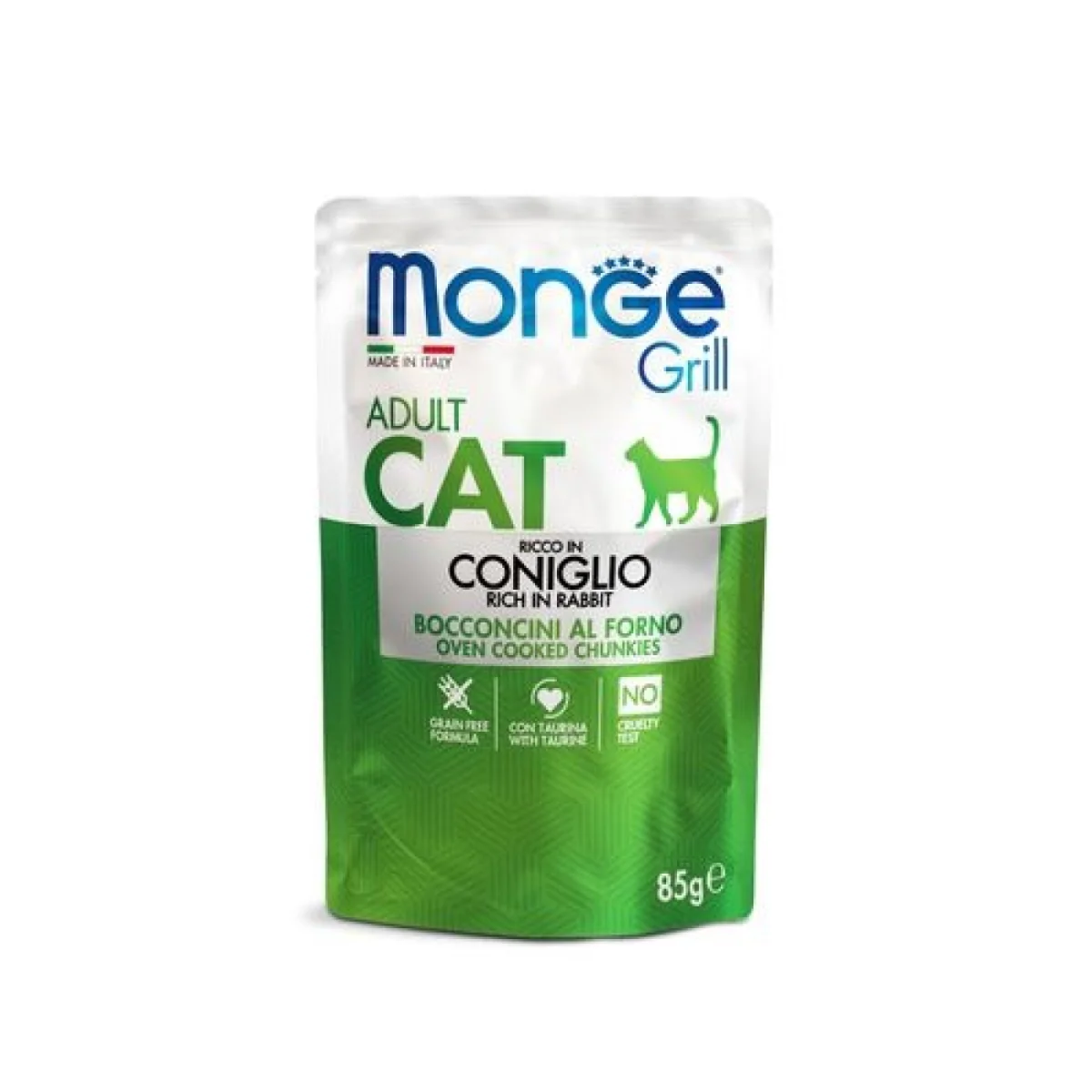 MONGE Grill Adult Cat 85g alutasak nyúllal felnőtt macskáknak