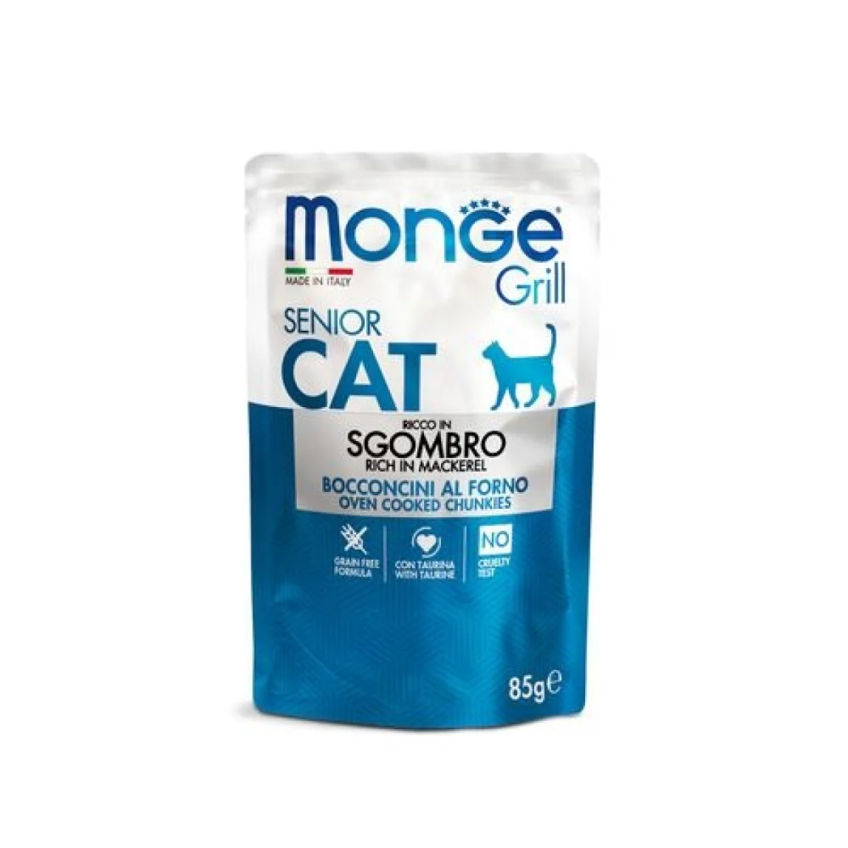 MONGE Grill Senior Cat 85g alutasak macskáknak makrélával