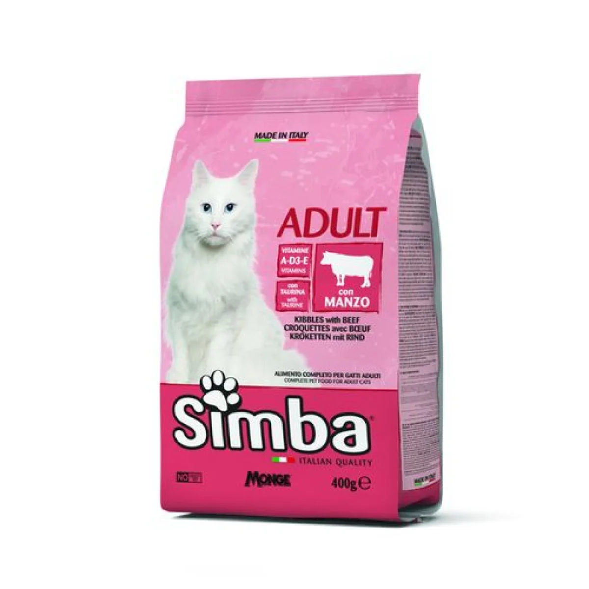 MONGE SIMBA Cat Adult Beef száraz macskatáp marhával 400g