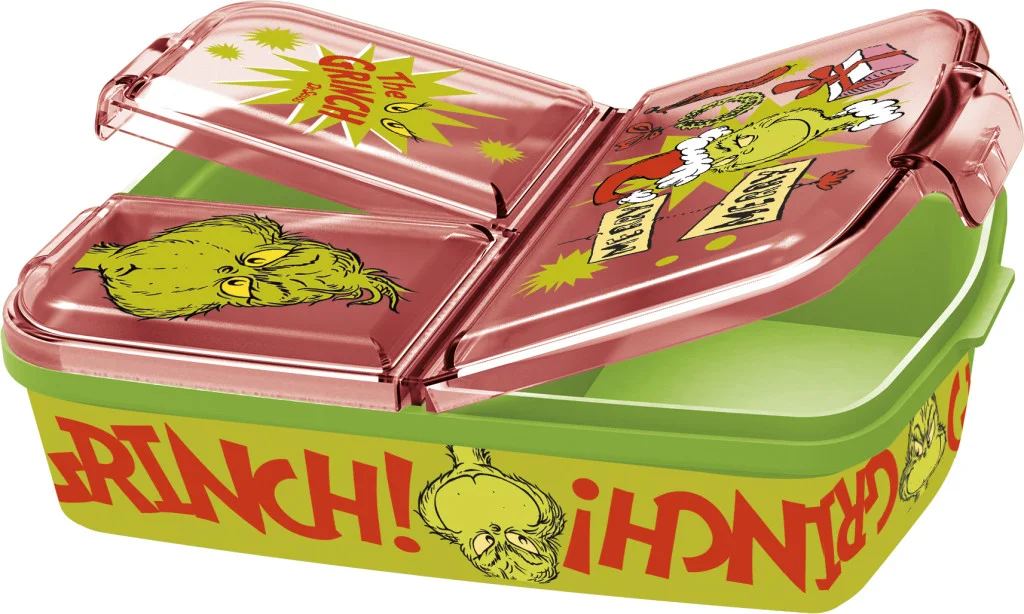 A Grincs Christmas Mischief több rekeszes uzsonnás doboz, szendvicsdoboz