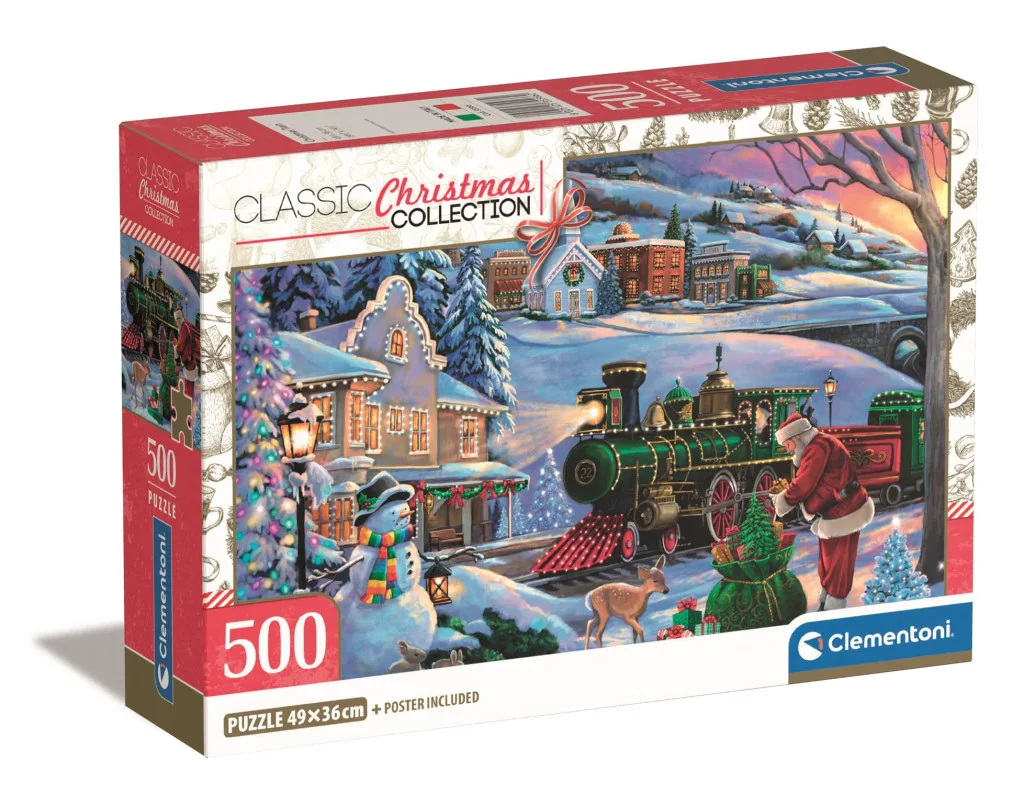 Karácsonyi Train 500 db-os Compact puzzle Clementoni