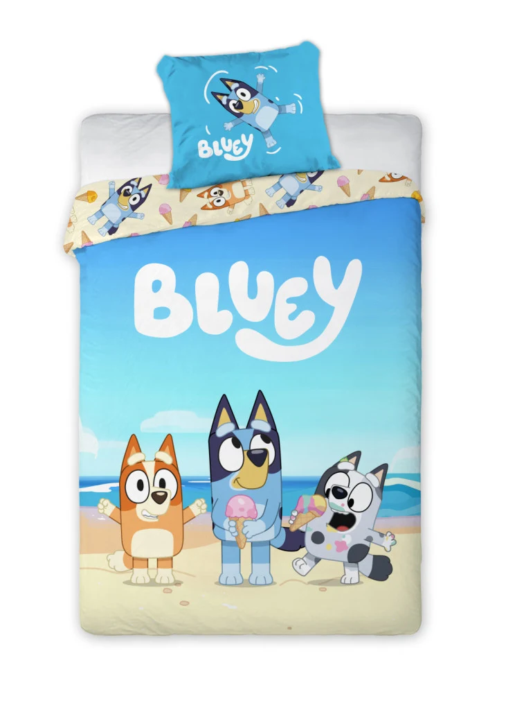 Bluey Beach Day ágyneműhuzat 140×200cm, 70×90 cm