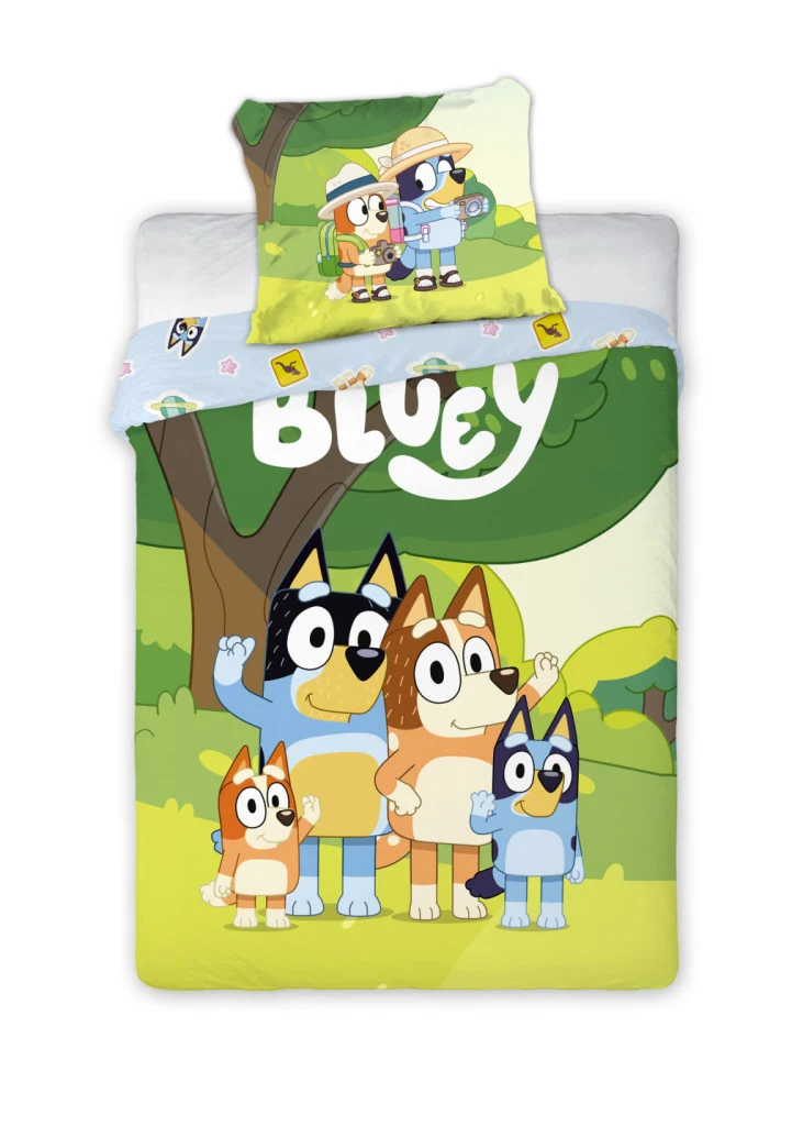 Bluey Family Snuggle ágyneműhuzat 140×200cm, 70×90 cm