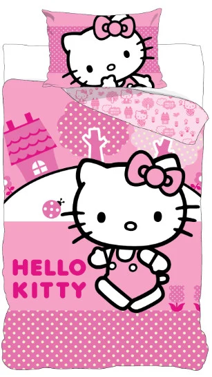 Hello Kitty Pink World ágyneműhuzat 140×200cm, 70×90 cm